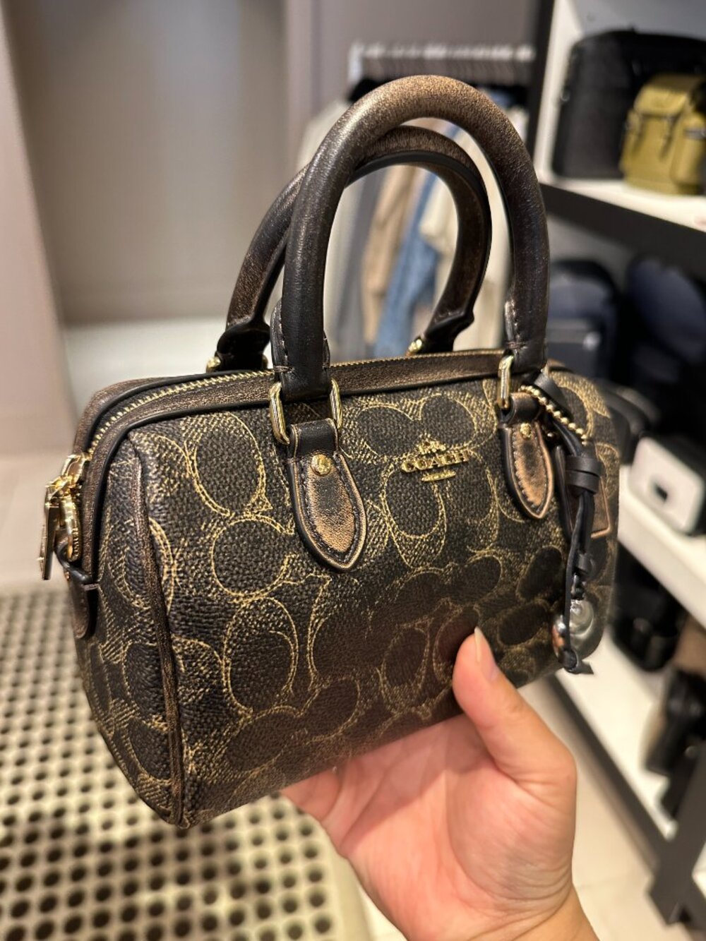 Coach Brown Logo Mini Satchel with Gold Hardware - Picture 2 of 10